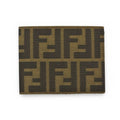 Fendi Wallet Bifold Zipper Style Fold Zucca Pattern Brown