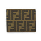 Fendi Wallet Bifold Zipper Style Fold Zucca Pattern Brown