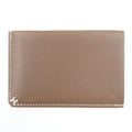 Hermes H Serie Vaux Evercolor Etoupe Bias Stitch Card Case Engraved B