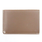 Hermes H Serie Vaux Evercolor Etoupe Bias Stitch Card Case Engraved B — view 2