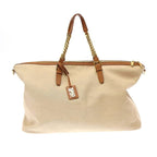 Saint Laurent Paris Leather Trimmed Canvas Duffel Bag 09 23 Brownish