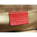 Gucci Bag Interlocking G Chain Shoulder Red Leather — view 2