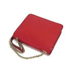 Gucci Bag Interlocking G Chain Shoulder Red Leather — view 4