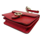 Gucci Bag Interlocking G Chain Shoulder Red Leather — view 5