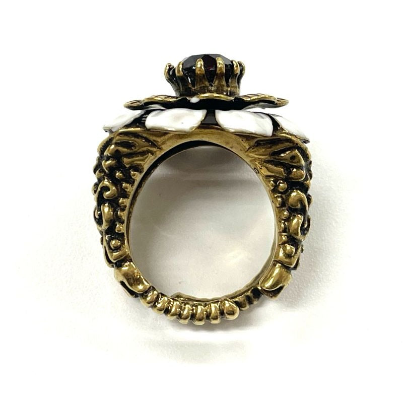 Gucci Flower Cocktail Ring S White Stones And GP — view 4