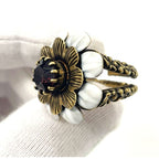 Gucci Flower Cocktail Ring S White Stones And GP — view 5