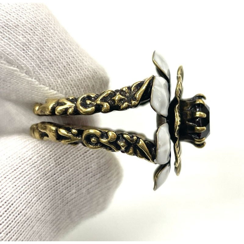 Gucci Flower Cocktail Ring S White Stones And GP — view 8