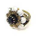 Gucci Flower Cocktail Ring S White Stones And GP