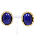 Christian Dior Vintage Gold Plated Blue 35.5 g Earrings