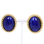 Christian Dior Vintage Gold Plated Blue 35.5 g Earrings