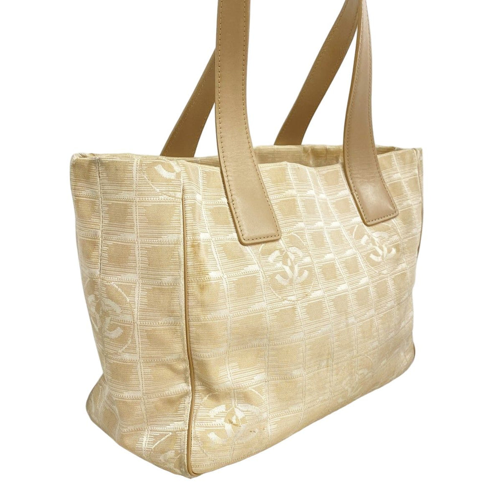 Chanel Tote New Travel Nylon Beige Champagne Gold — view 2