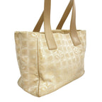 Chanel Tote New Travel Nylon Beige Champagne Gold — view 2