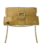 Fendi FF Logo Motif Leather 2-Way Chain Shoulder Bag Tote Beige — view 4