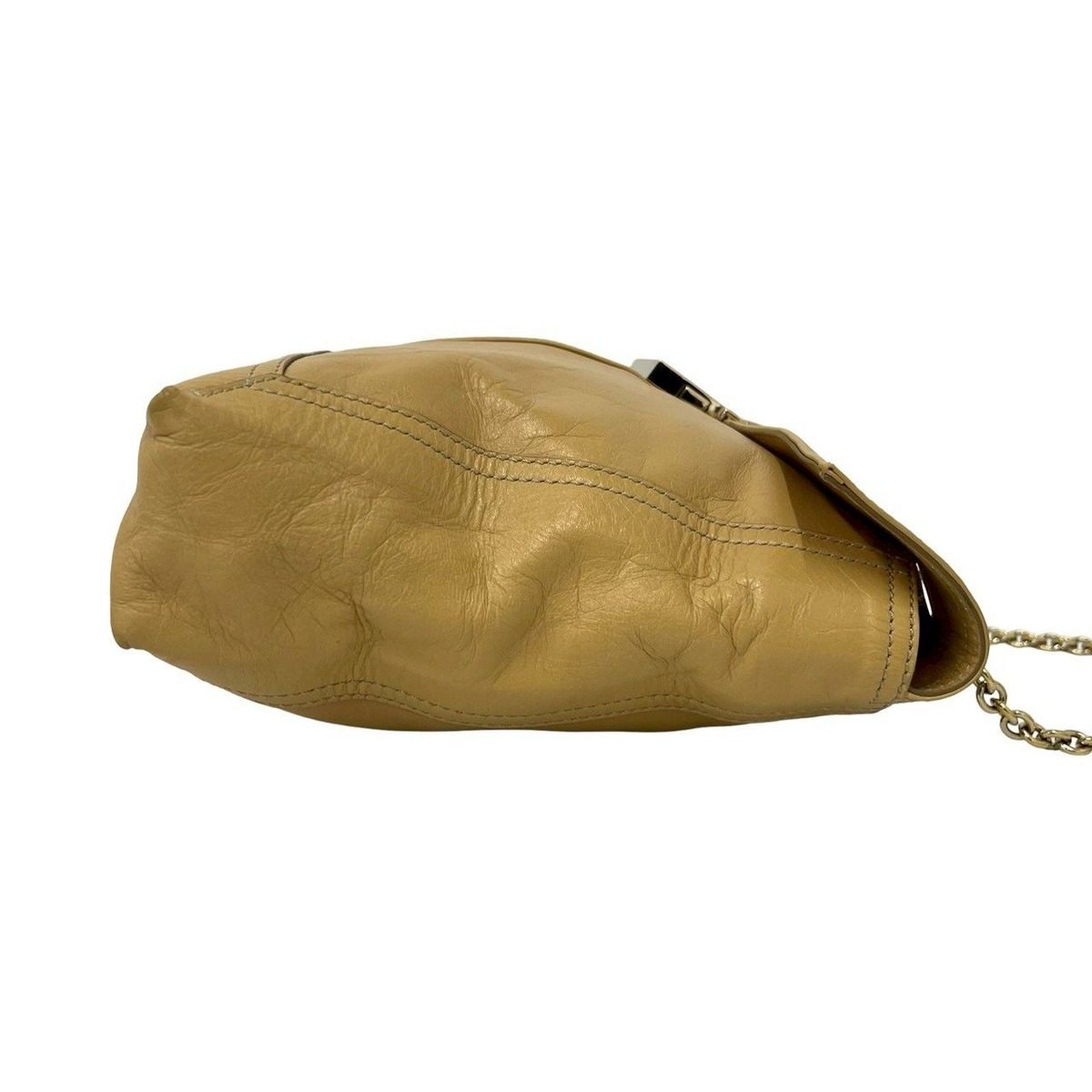 Fendi FF Logo Motif Leather 2-Way Chain Shoulder Bag Tote Beige — view 6