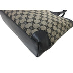 Gucci Tote 002 1119 Beige Black GG Canvas Leather — view 5