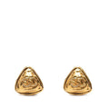 Chanel CC Logo Triangle Gold Plated Earrings