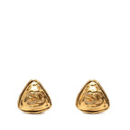 Chanel CC Logo Triangle Gold Plated Earrings