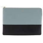 Celine Clutch Bicolor Calf Light Blue Black Pouch