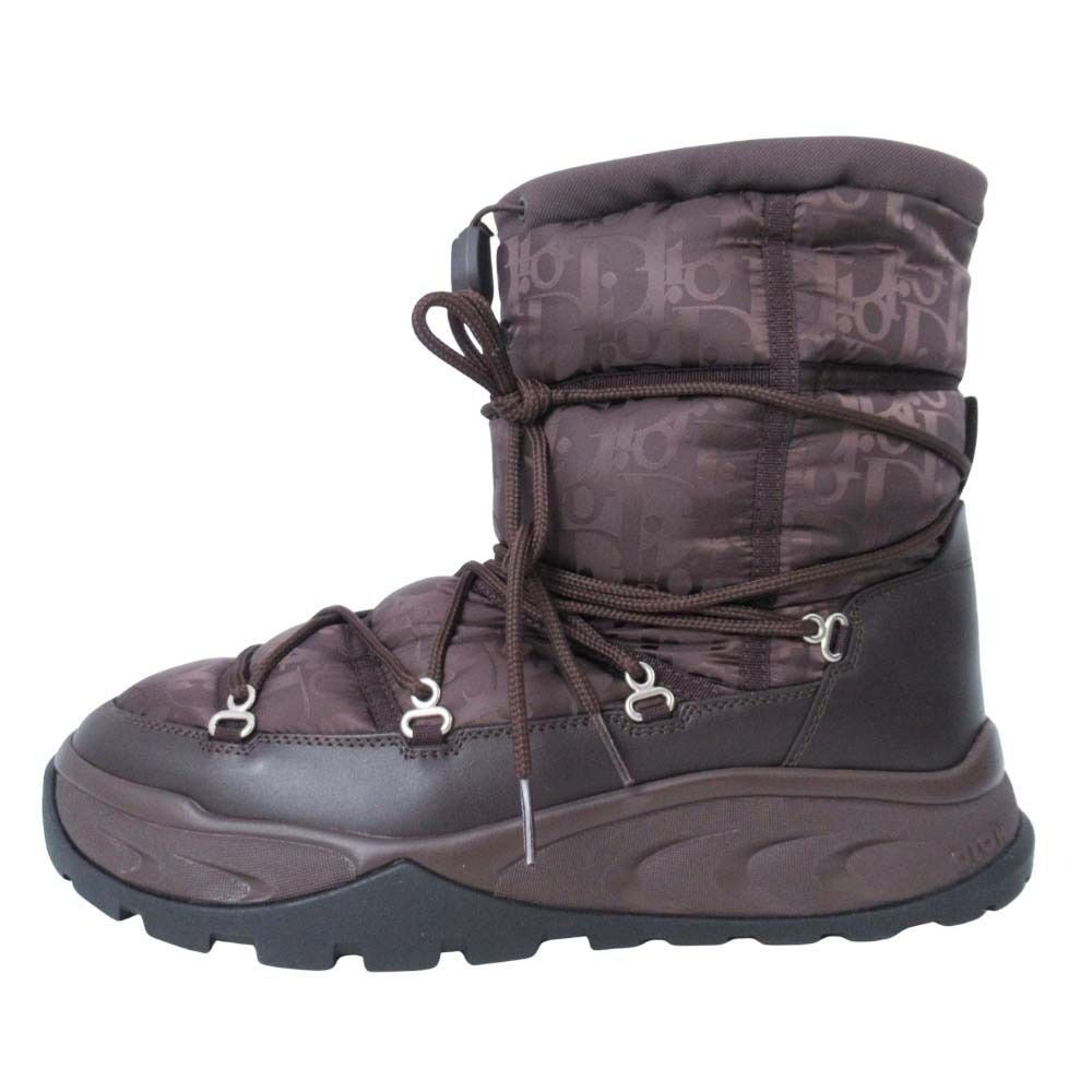 Dior Homme Snow Boots Jacquard Logo Shoes 41 Brown