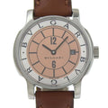 Bvlgari Solo Tempo Stainless Steel Leather Quartz Analog Display Blanc Dial