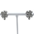 Chanel Clover Rhinestone Metal Silver 03 a 3.6 g Earrings — view 2
