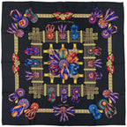 Hermes Scarf Carre 90 les Rubans Du Cheval Horse Ribbon Silk Black