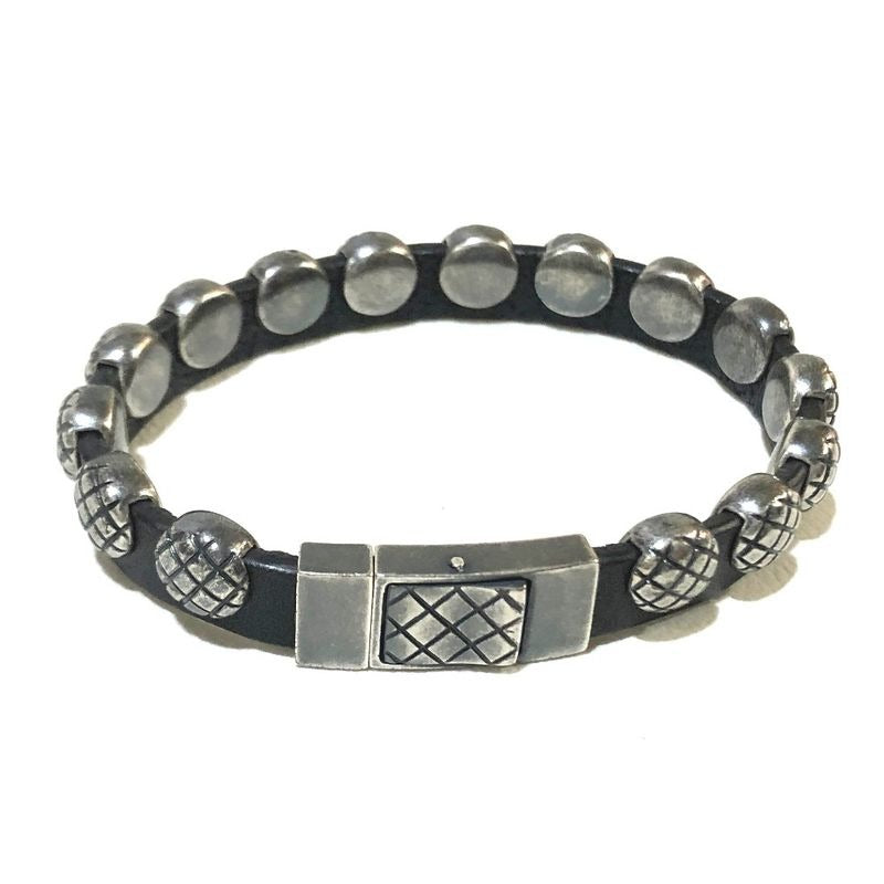 Bottega Veneta Bracelet Intrecciato AG 925 Silver and Black — view 2