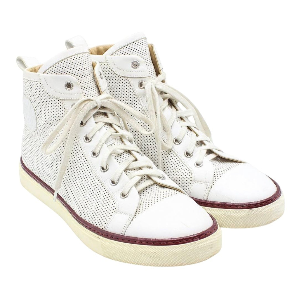 Hermes Perforated Leather High Cut Sneakers Size 42