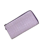 Bottega Veneta L Shaped Zipper Long Wallet In Purple Intrecciato