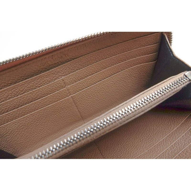 Yves Saint Laurent Long Wallet Women Leather Beige — view 6