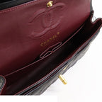Chanel Classic Black Gold Lambskin Double Flap Chain Shoulder Bag — view 5