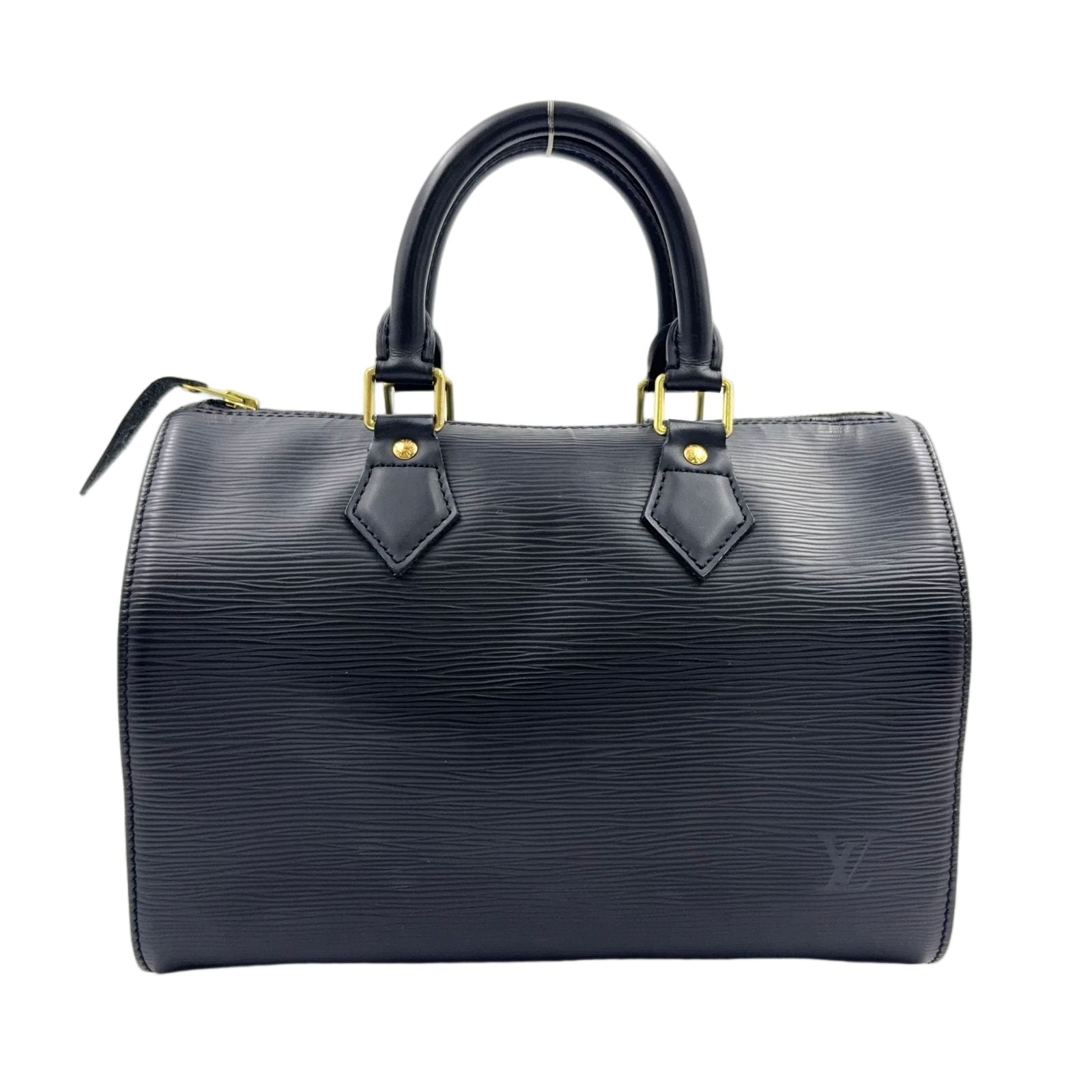 Louis Vuitton Speedy 25 Epi Noir Leather Black Handbag Gold