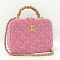 Chanel 2-Way Bag Top Handle Chain Pink Tweed