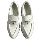 Prada Monolith Brushed Leather Loafers 36 White — view 2
