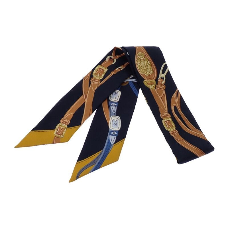 Hermes Twilly Brides de Gala Scarf Silk Navy