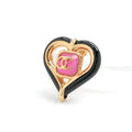 Chanel Brooch Corsage Gold Pink Black Pin Heart Coco Mark