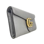 Gucci Wallet GG Marmont Leather Gray Gold — view 2