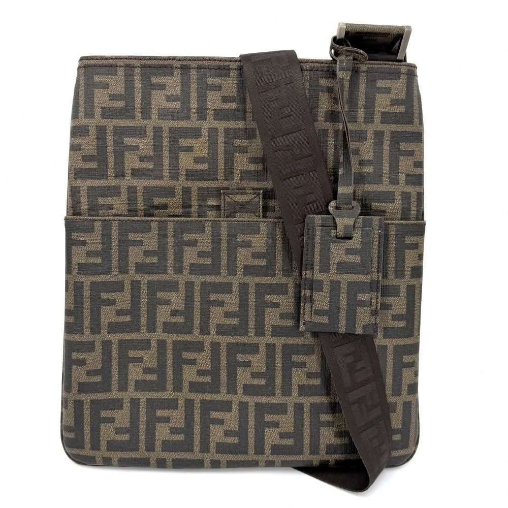 Fendi Shoulder Bag Zucca Bag Mamma Bucket Brown Gold