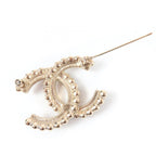 Chanel CC Logo Black Stone Clear Large Brooch Gold — view 4