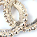 Chanel CC Logo Black Stone Clear Large Brooch Gold — view 5