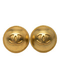 Chanel CC Logo Vintage Round Earrings