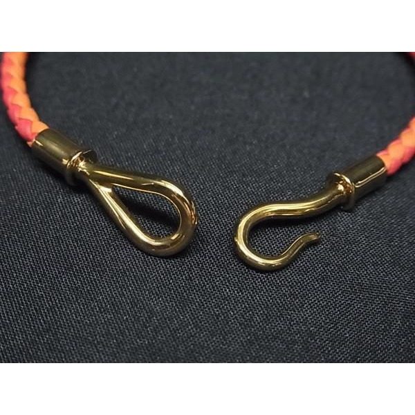 Hermes Jumbo Leather Braided Gold Bracelet Thread — view 3