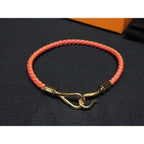 Hermes Jumbo Leather Braided Gold Bracelet Thread