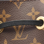 Louis Vuitton Shoulder Bag Neo Noe Noir Black Canvas Leather Brown — view 7