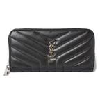 Saint Laurent Paris Long Wallet Leather Black