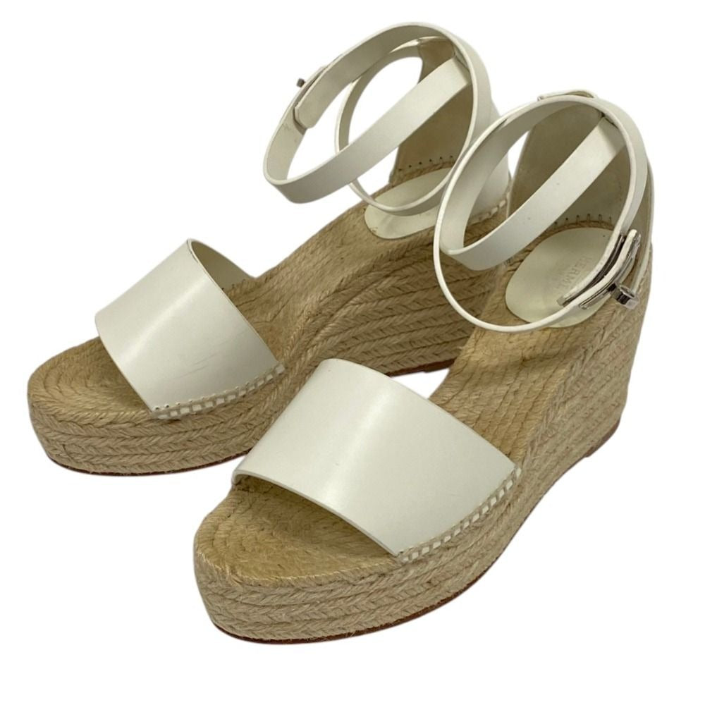Hermes Tipoli Kelly Espadrilles Wedge Sole Sandals 39
