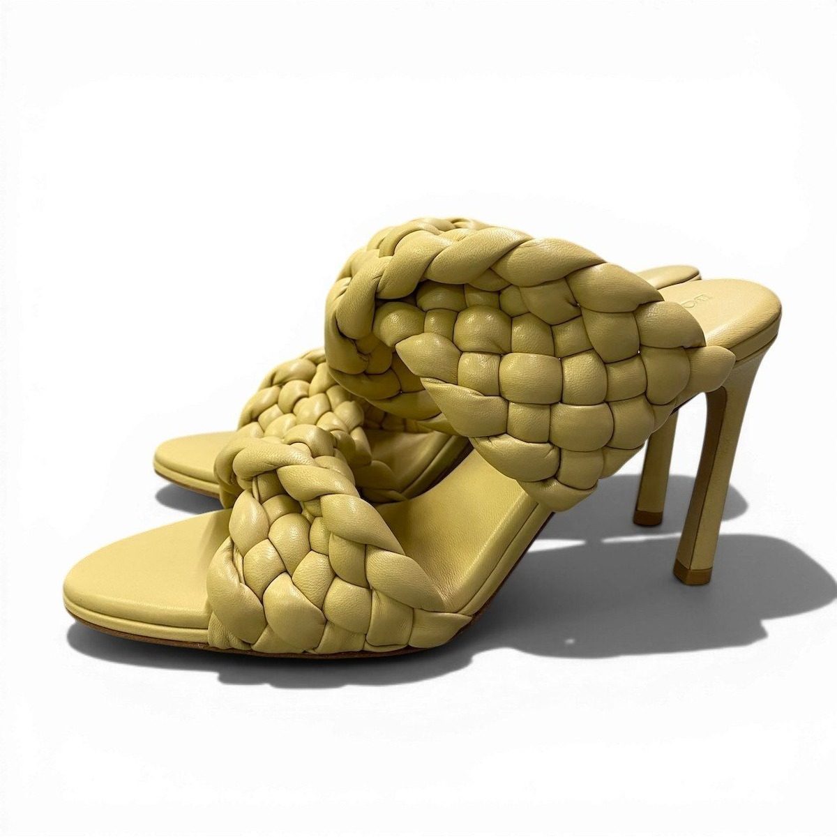 Bottega Veneta Ad2 Intrecciato Curve Sandals 36.5 Yellow Leather — view 3