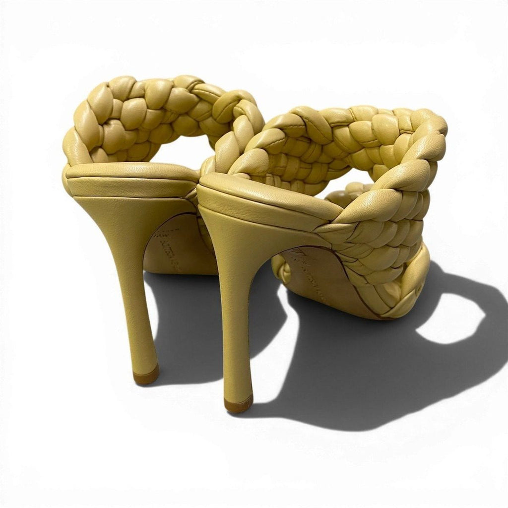 Bottega Veneta Ad2 Intrecciato Curve Sandals 36.5 Yellow Leather — view 4