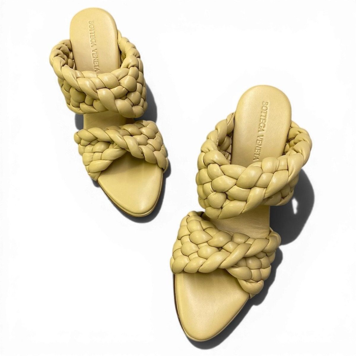 Bottega Veneta Ad2 Intrecciato Curve Sandals 36.5 Yellow Leather — view 5