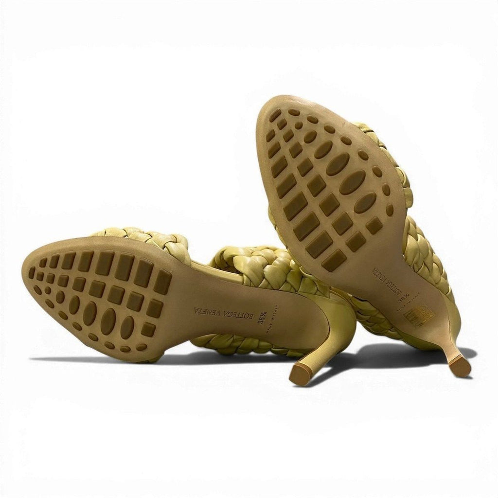 Bottega Veneta Ad2 Intrecciato Curve Sandals 36.5 Yellow Leather — view 6